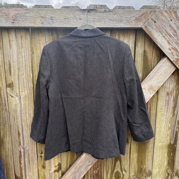 Pendleton Vintage 100% Virgin Wool Button Front Dark Grey Blazer Jacket - Picture 6 of 6